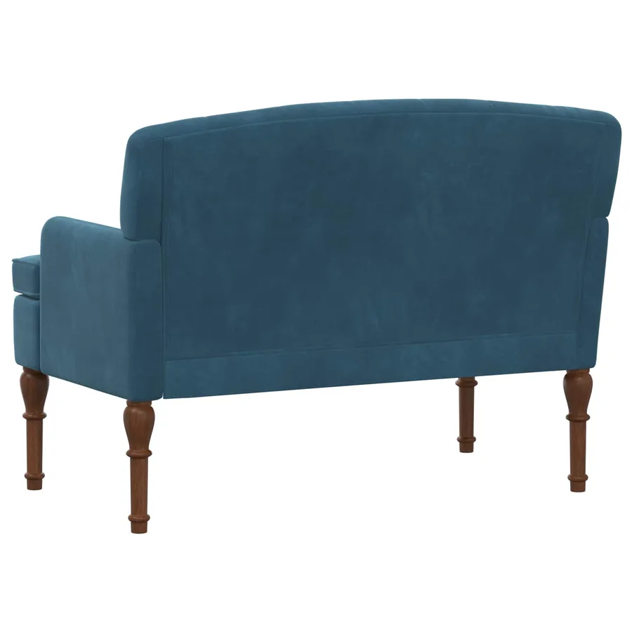 Canapé love seat avec capitonnage en boutons Bleu Velours - 5