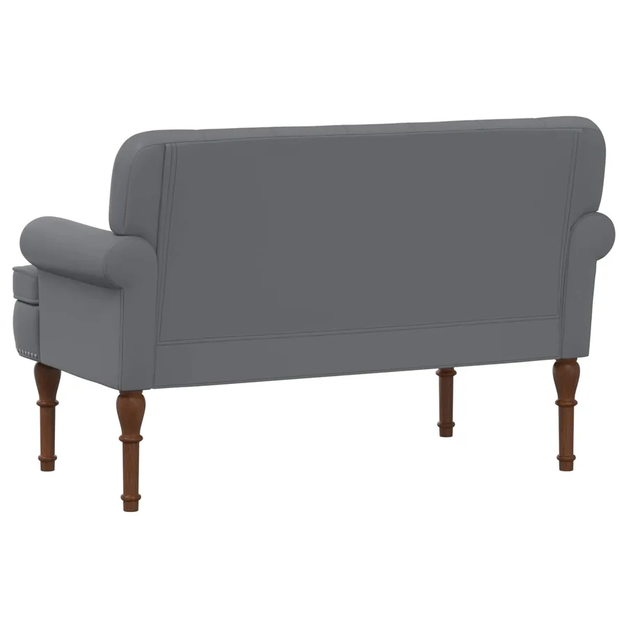 Canapé love seat avec capitonnage en boutons Gris Simili cuir - 5