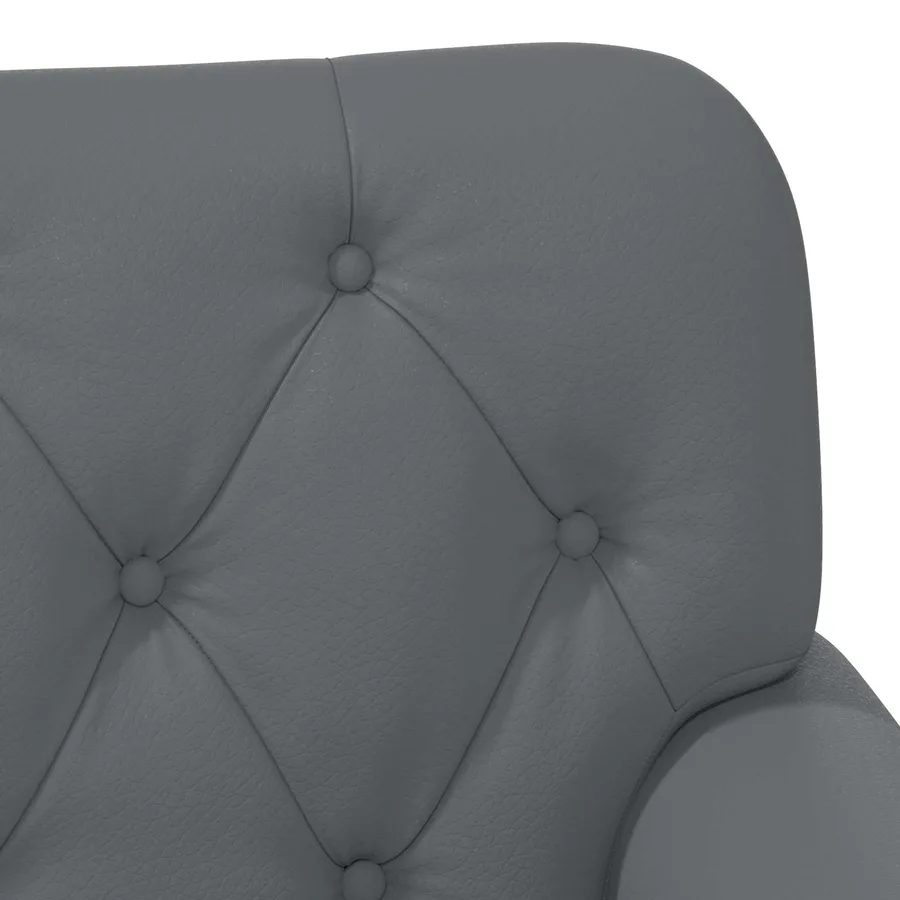 Canapé love seat avec capitonnage en boutons Gris Simili cuir - 7