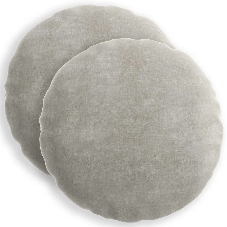 Housse de coussin 2 pcs HEERLEN Gris clair Ø 60 cm