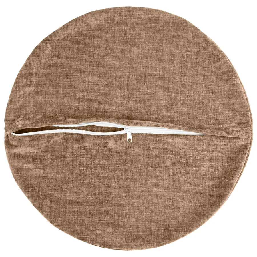 Housse de coussin 6 pcs HEERLEN Marron Ø 30 cm Tissu Chenille - 3