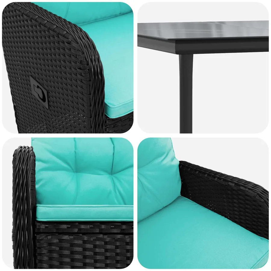 Ensemble de Tables Basses avec coussin avec oreiller 7 pcs - 7