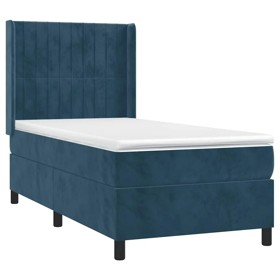 Sommier à lattes de lit avec matelas Bleu foncé 90x200 cm - 3