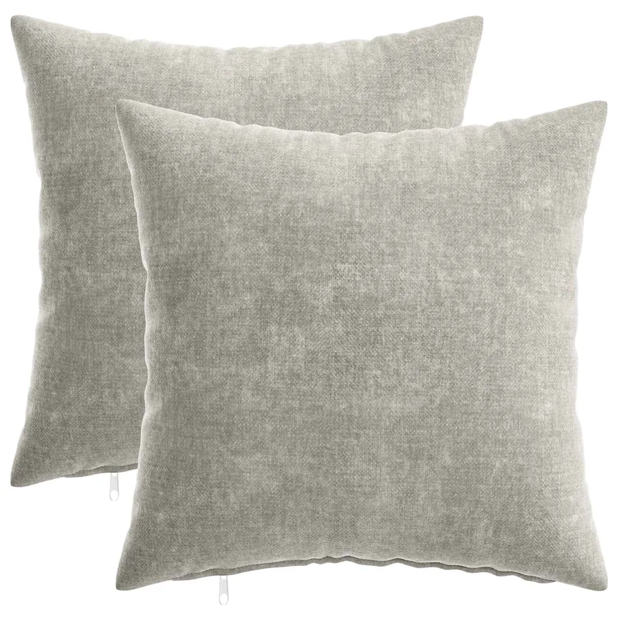 Housse de coussin 2 pcs HEERLEN Gris clair 40 x 40 cm