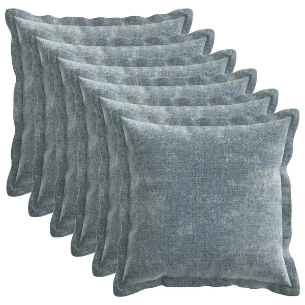 Housse de coussin 6 pcs HOUTEN Bleu clair 30 x 30 cm