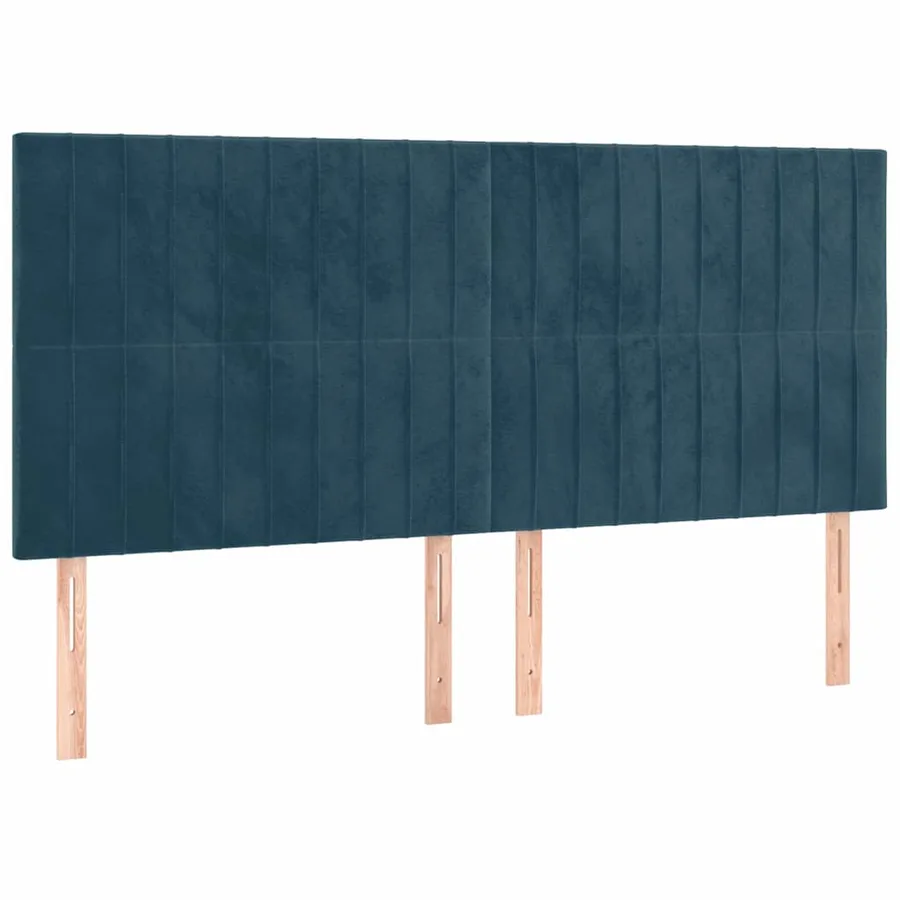 Sommier à lattes de lit et matelas Bleu foncé 180x200cm Velours - 5