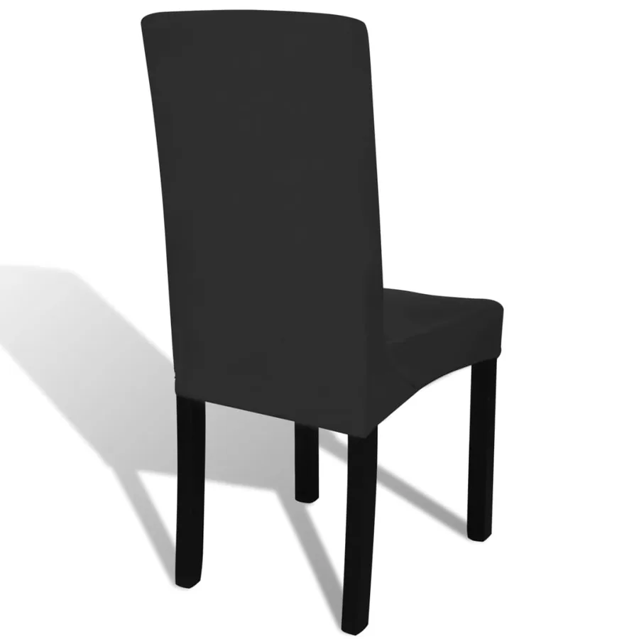 Housse de chaise droite extensible 4 pcs noir - 5