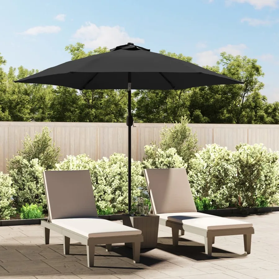Parasol d'extérieur avec poteau en métal 300 cm Anthracite