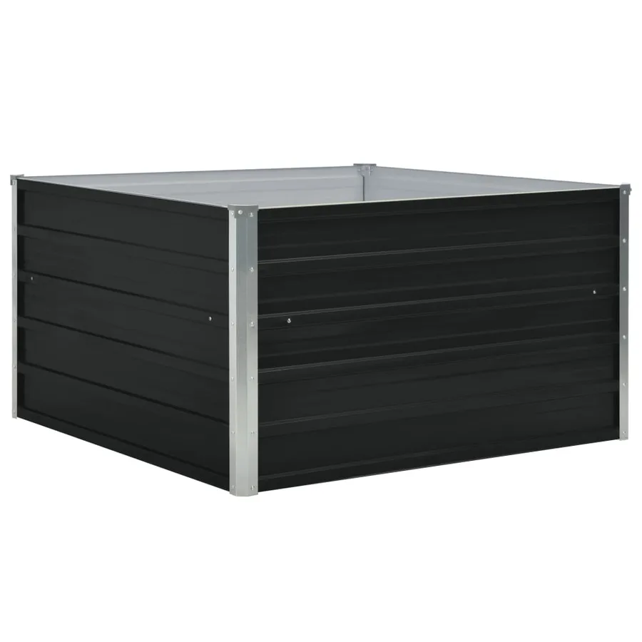 Jardinière 100 x 100 x 45 cm Acier galvanisé Anthracite - 2