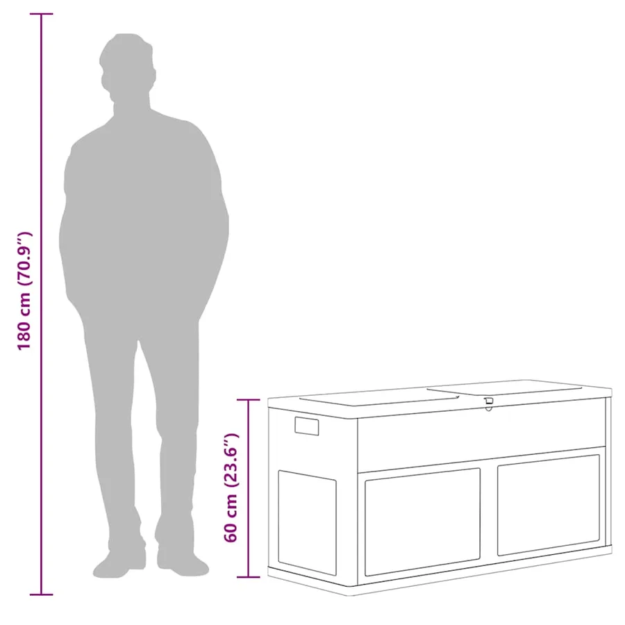 Boîte de rangement de jardin 320 L Noir - 9
