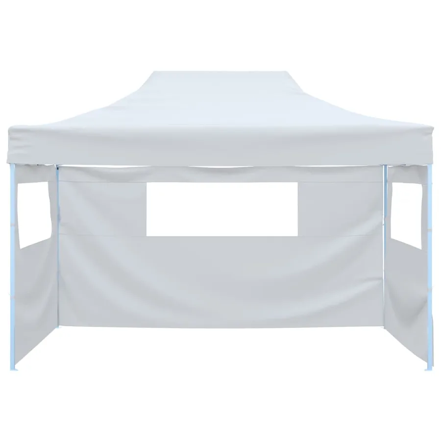 Tente pliable de réception avec 3 parois 291x413x315 cm Blanc - 2