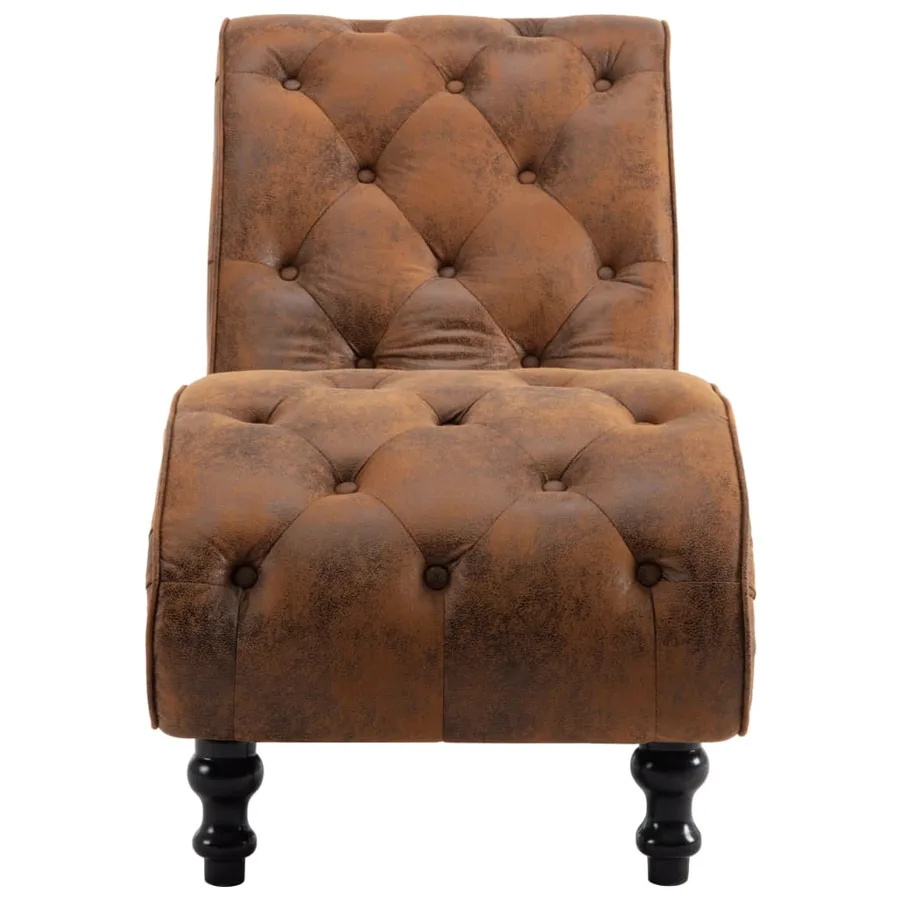 Chaise longue Marron Similicuir daim - 3