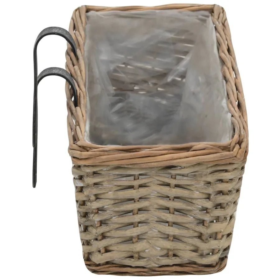 Jardinière de balcon 2 pcs Osier avec doublure en PE 60 cm - 5