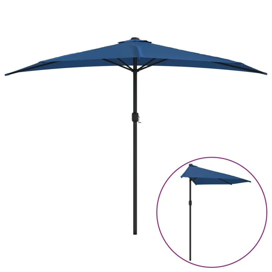 Parasol de balcon avec mât en aluminium Bleu 300x155x223cm Demi - 2
