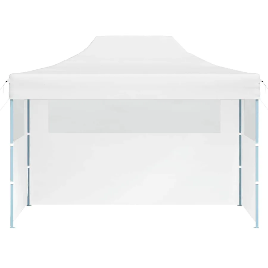 Tente de réception pliable avec 3 parois 280x410x315 cm Acier Blanc - 4