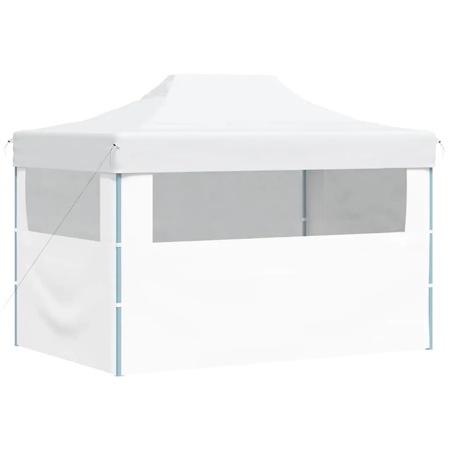 Tente de réception pliable avec 3 parois 280x410x315 cm Acier Blanc - 6