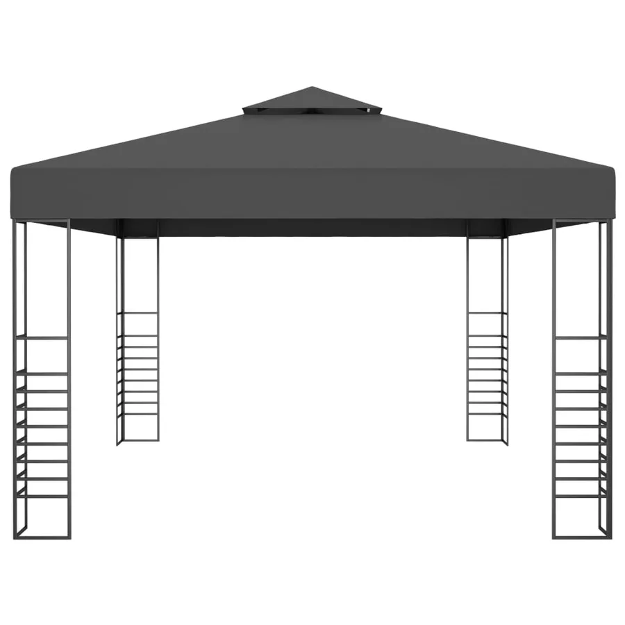 Tonnelle avec guirlande lumineuse à LED 3x4 m Anthracite - 5