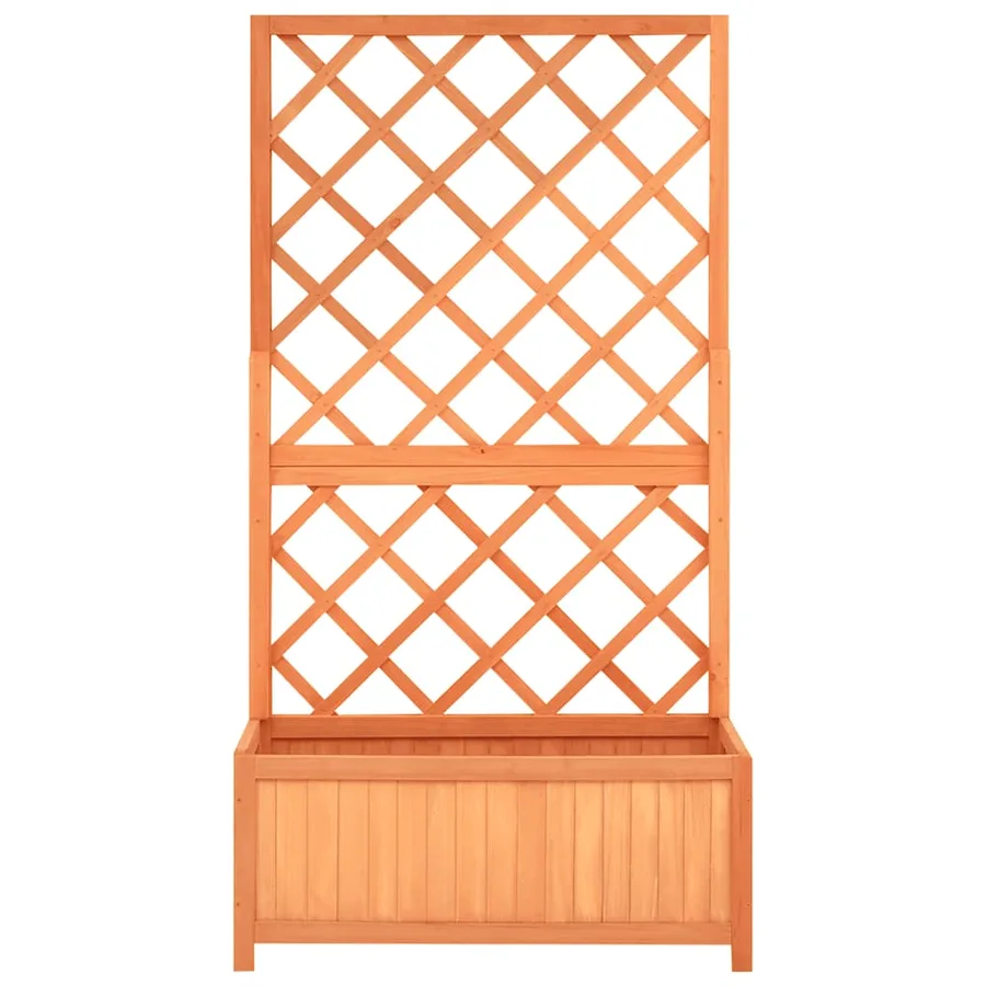 Jardinière à treillis jardin Marron 70x30x135 cm Bois de sapin - 3