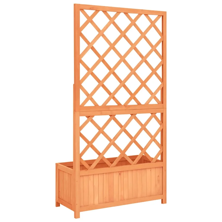 Jardinière à treillis jardin Marron 70x30x135 cm Bois de sapin - 5