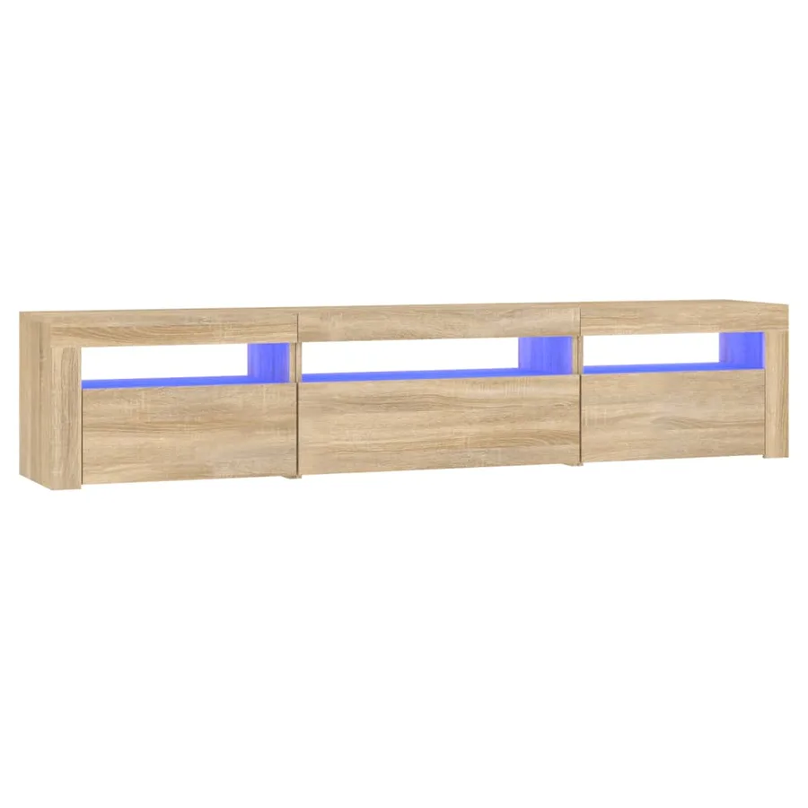 Meuble TV avec lumières LED Chêne sonoma 195x35x40 cm - 2