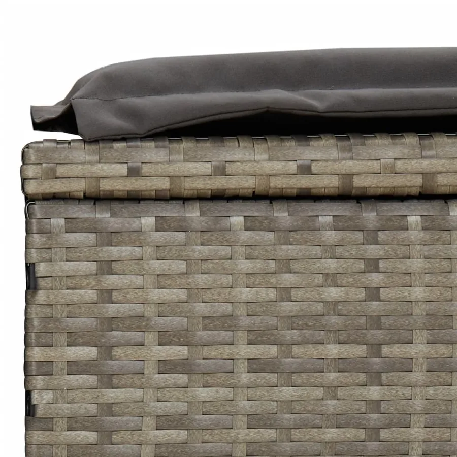 Chaise longue à 2 places avec coussins noir résine tressée - 21