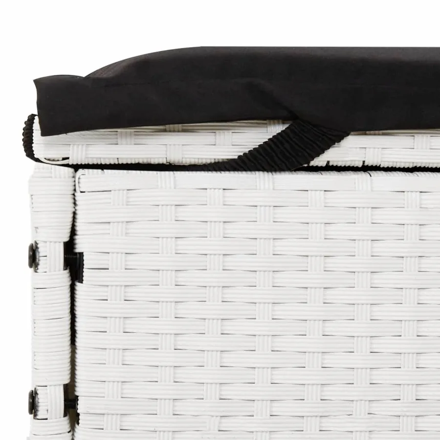 Chaise longue à 2 places avec coussins noir résine tressée - 32