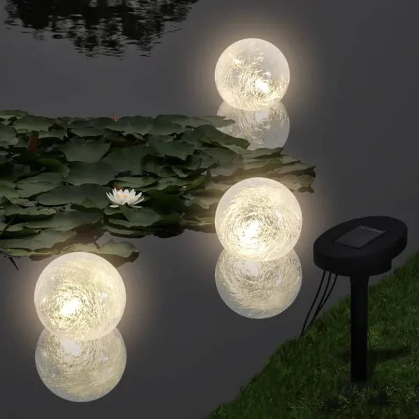 Boules solaires flottantes 3 LED pour étang piscine