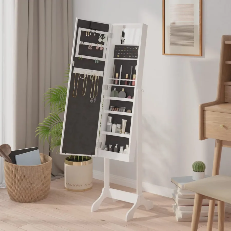 Miroir sur pied blanc avec LED blanc 34x37x146 cm - 5