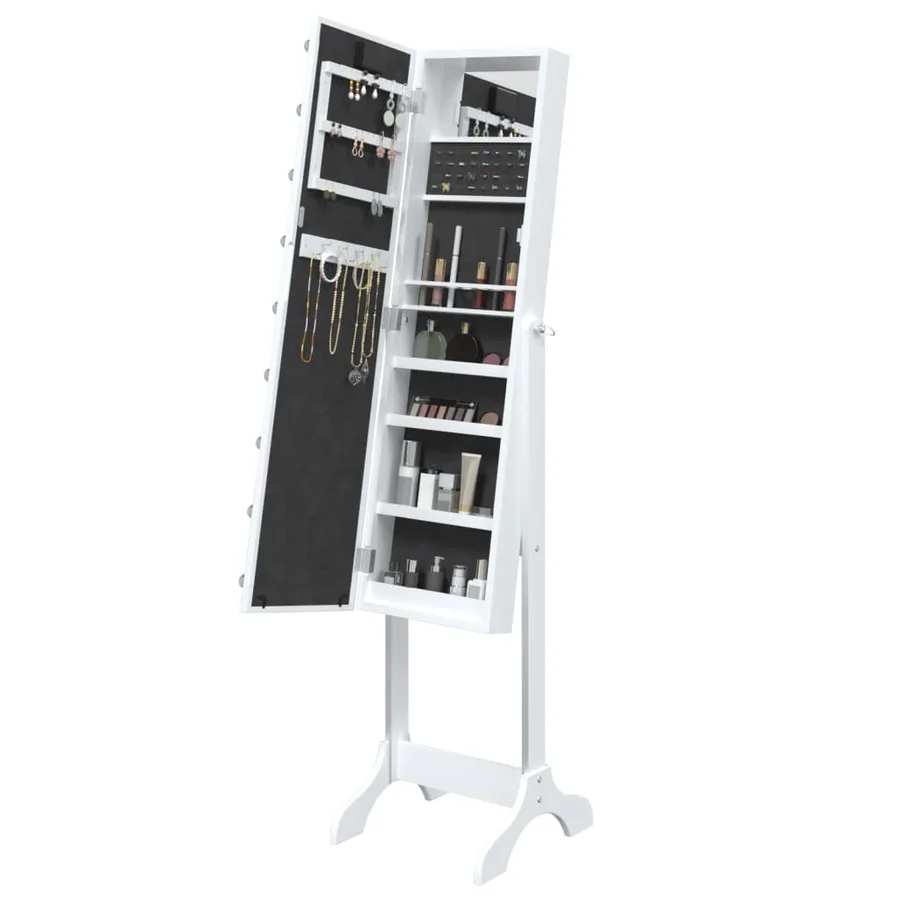 Miroir sur pied blanc avec LED blanc 34x37x146 cm - 7