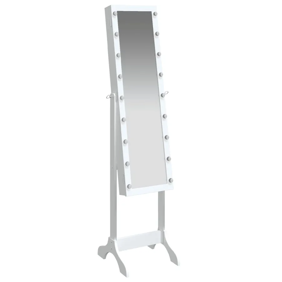 Miroir sur pied blanc avec LED blanc 34x37x146 cm - 8