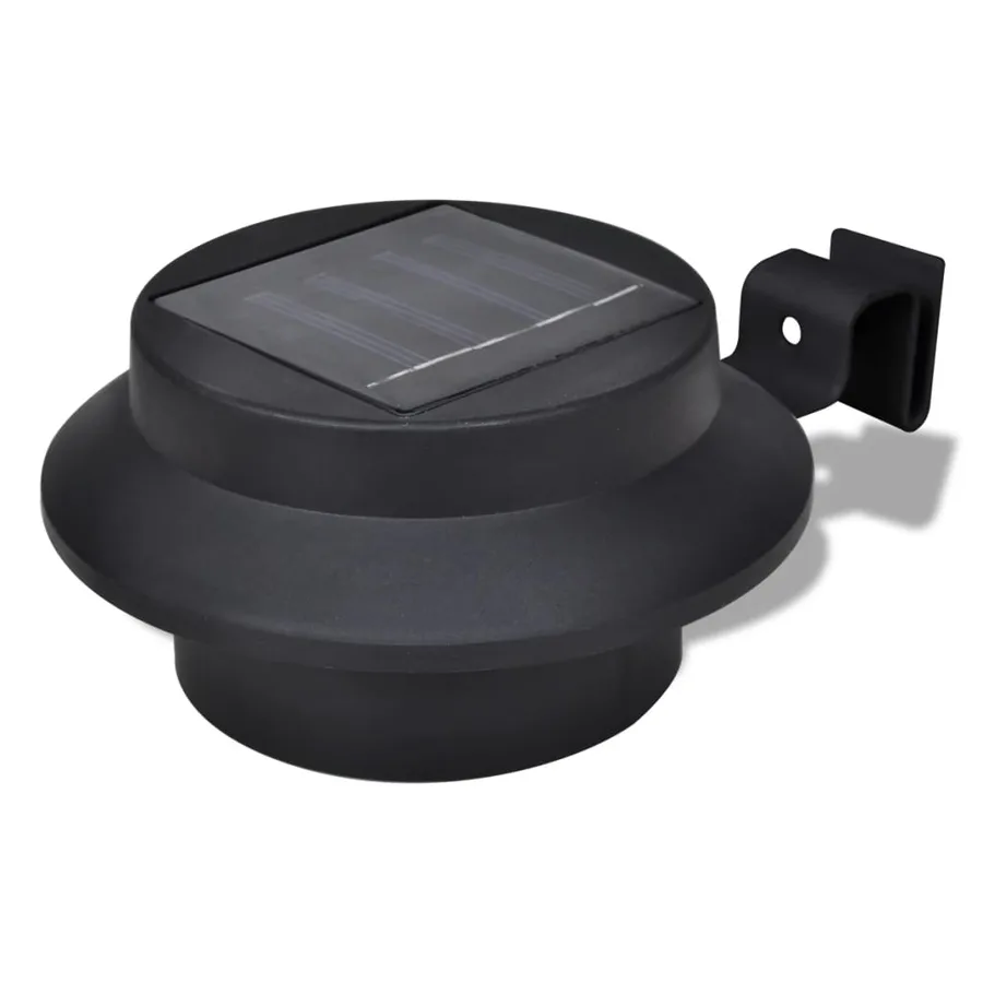 Lampes solaires 6 pcs pour clôture gouttière Noir - 3