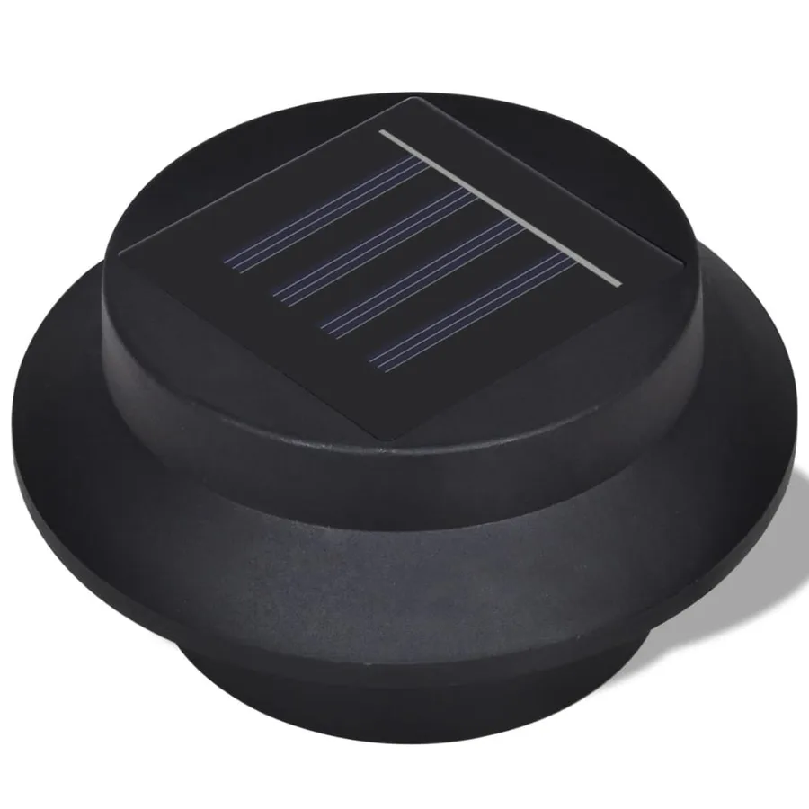 Lampes solaires 6 pcs pour clôture gouttière Noir - 4