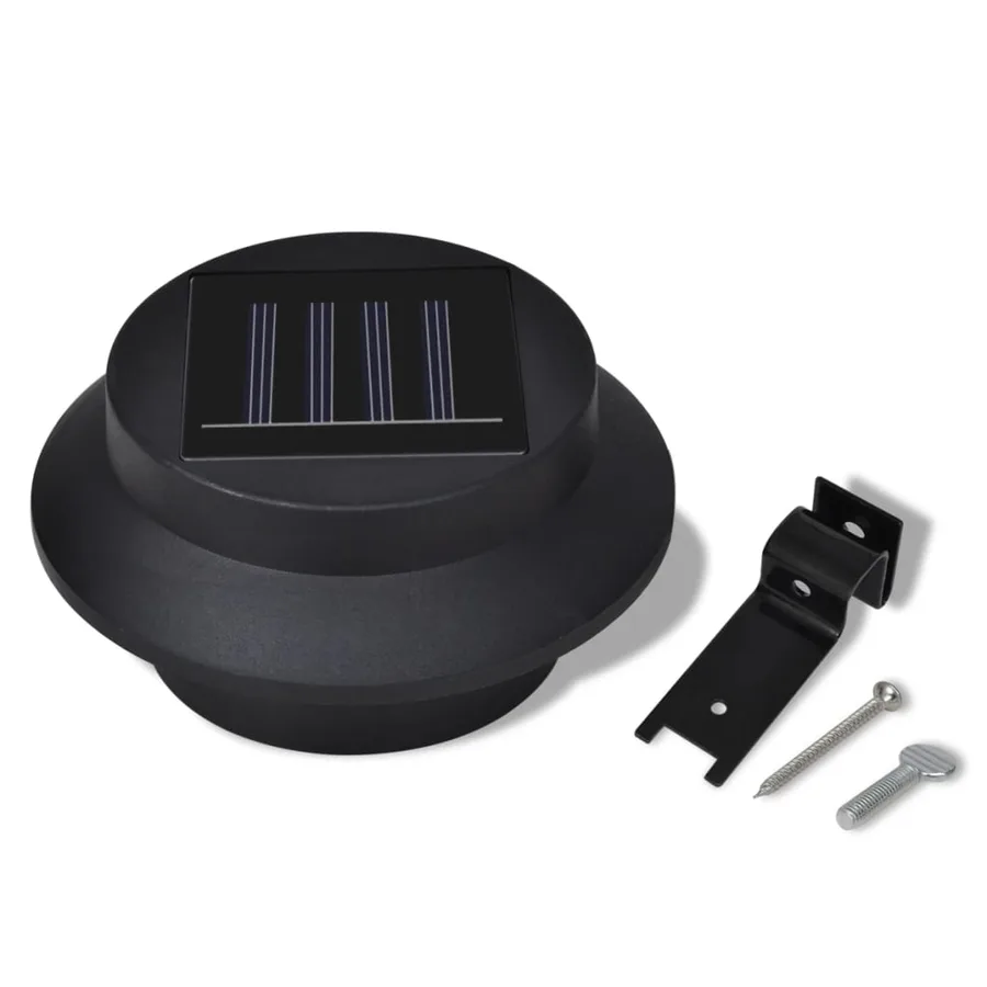Lampes solaires 6 pcs pour clôture gouttière Noir - 8