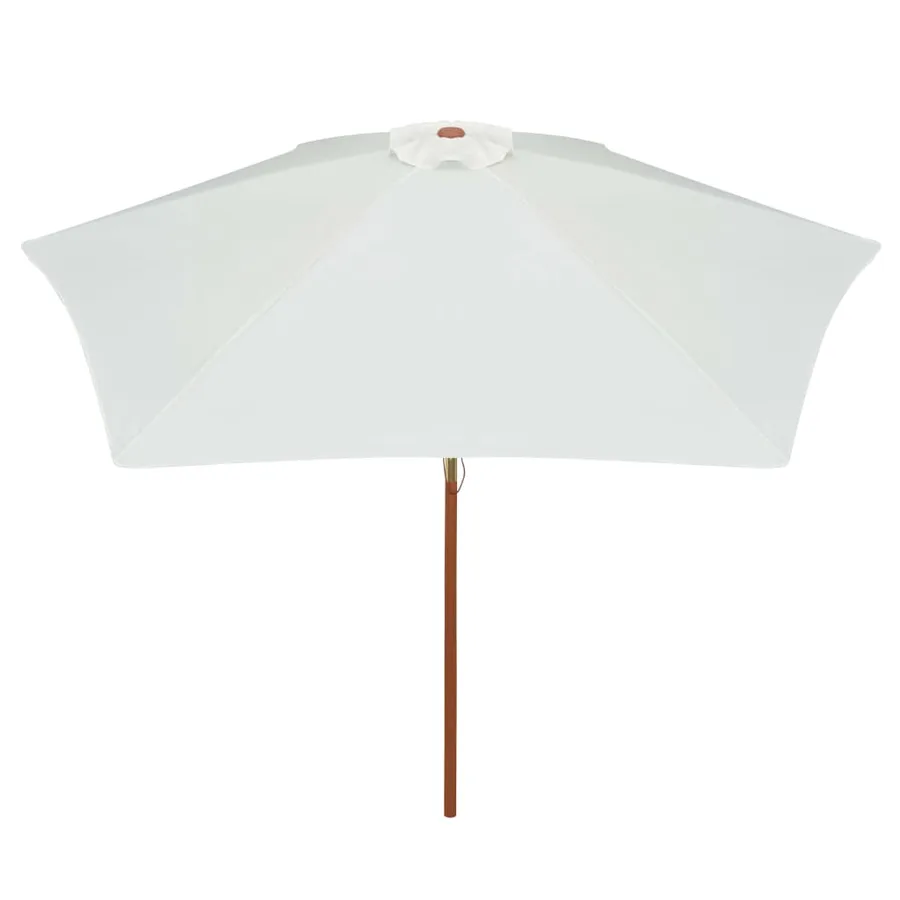 Parasol avec poteau en bois 270 x 270 cm Blanc crème - 3