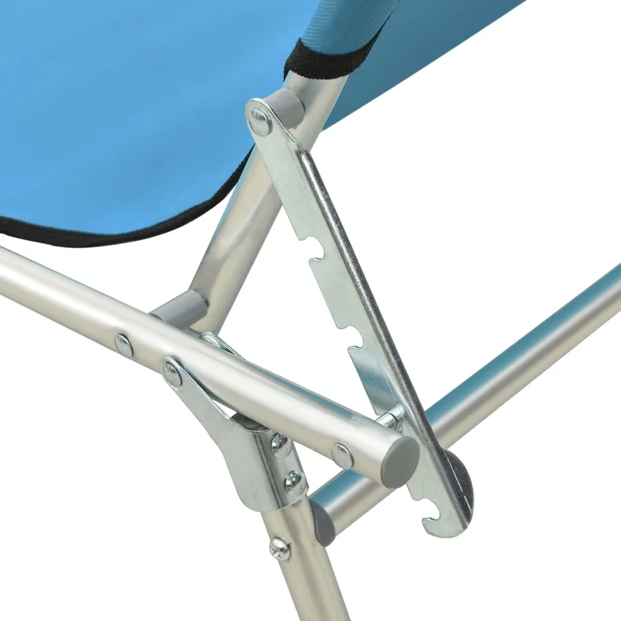 Chaise longue pliable avec auvent Acier Gris - 39