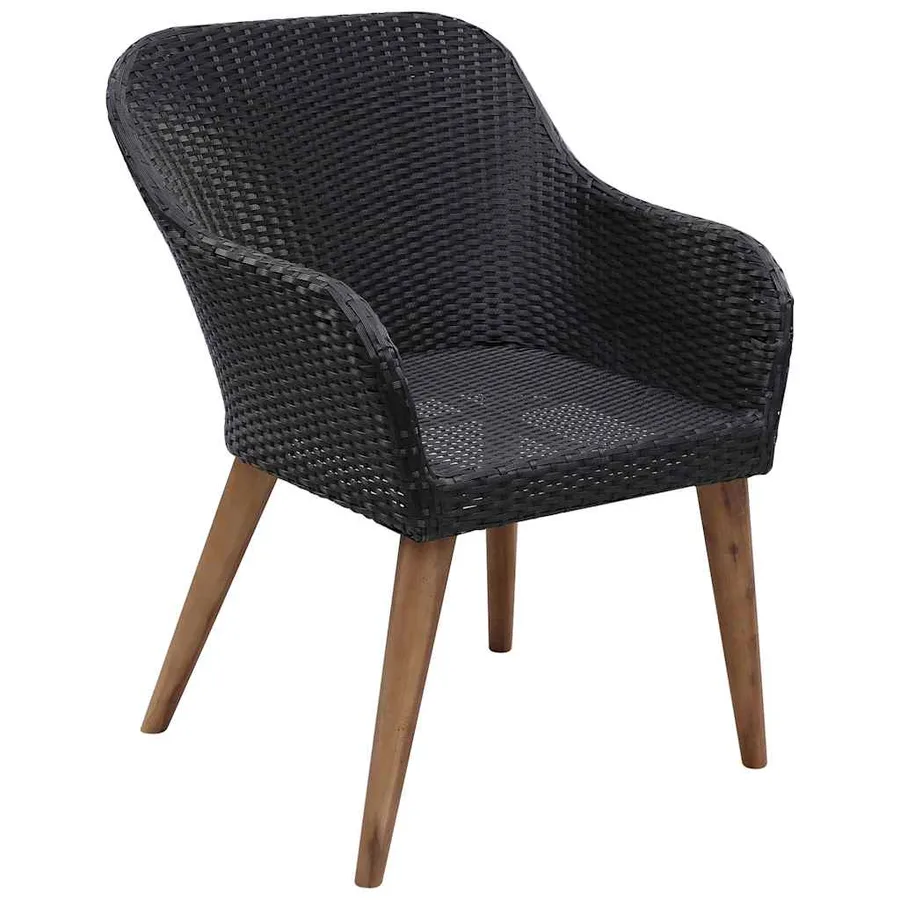 Ensemble à manger de jardin 5 pcs Noir - 6
