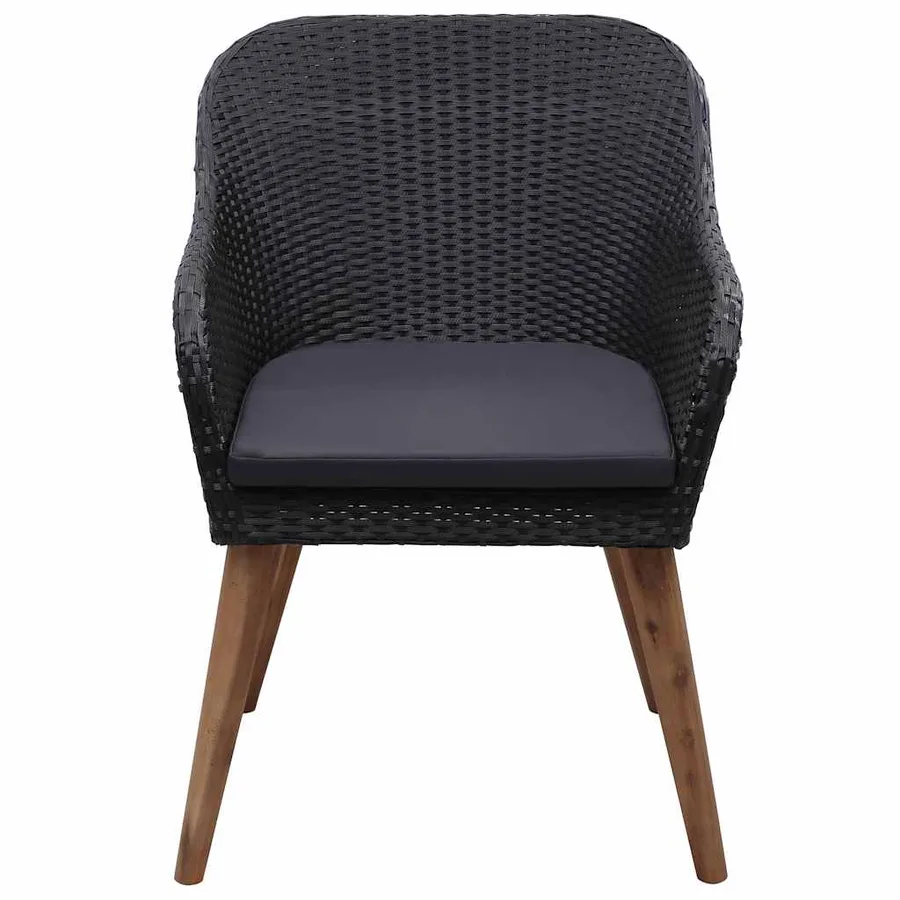 Ensemble à manger de jardin 5 pcs Noir - 7