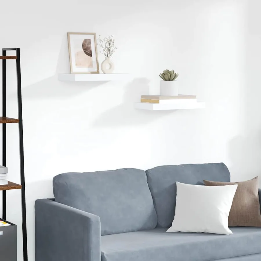 Étagères murales flottantes 2 pcs blanc 40x23,5x3,8 cm MDF