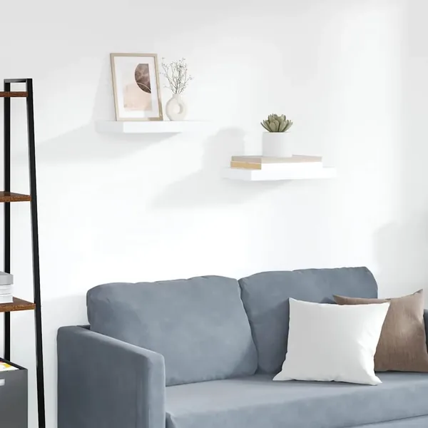 Étagères murales flottantes 2 pcs blanc 40x23,5x3,8 cm MDF