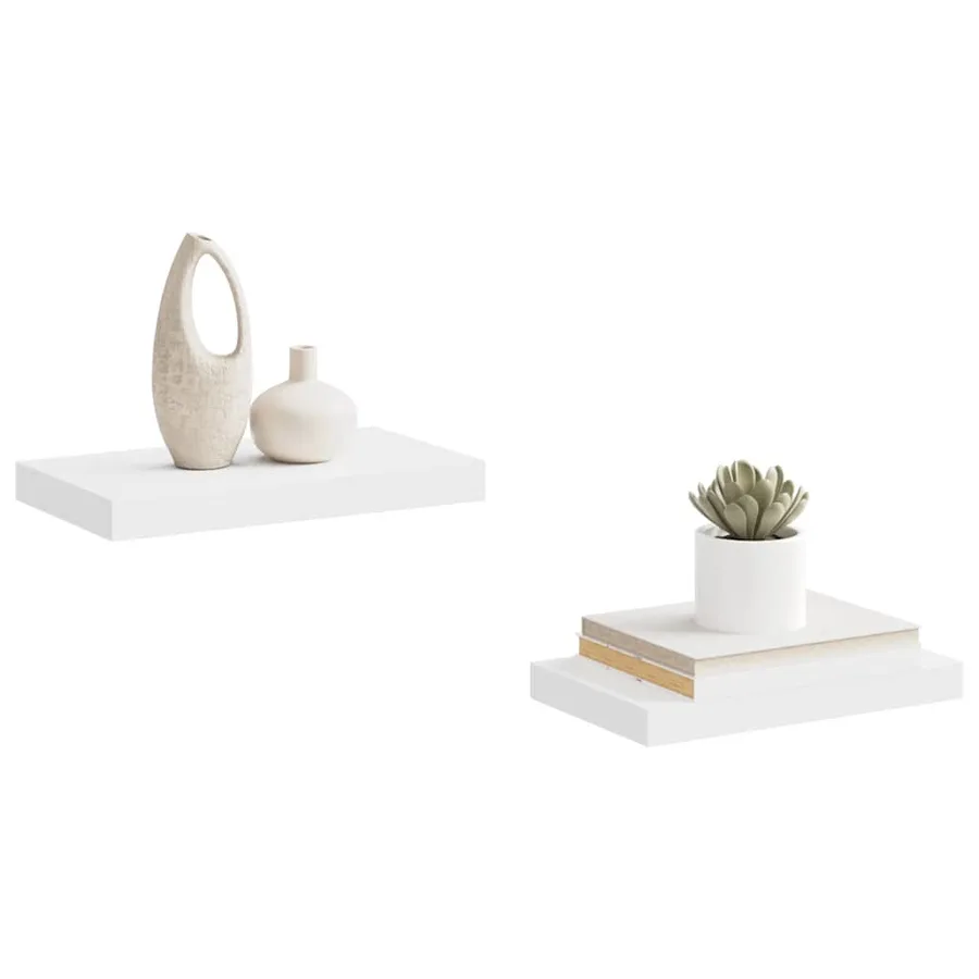 Étagères murales flottantes 2 pcs blanc 40x23,5x3,8 cm MDF - 5