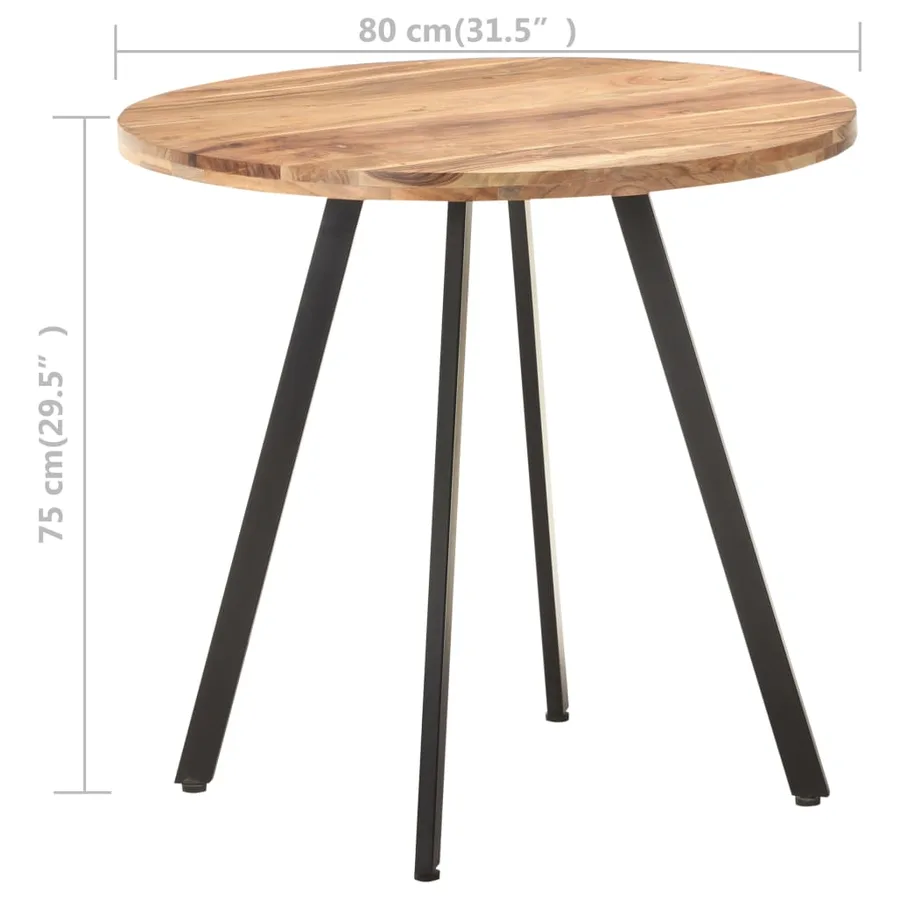 Table de salle à manger 80 cm Bois d'acacia solide - 4