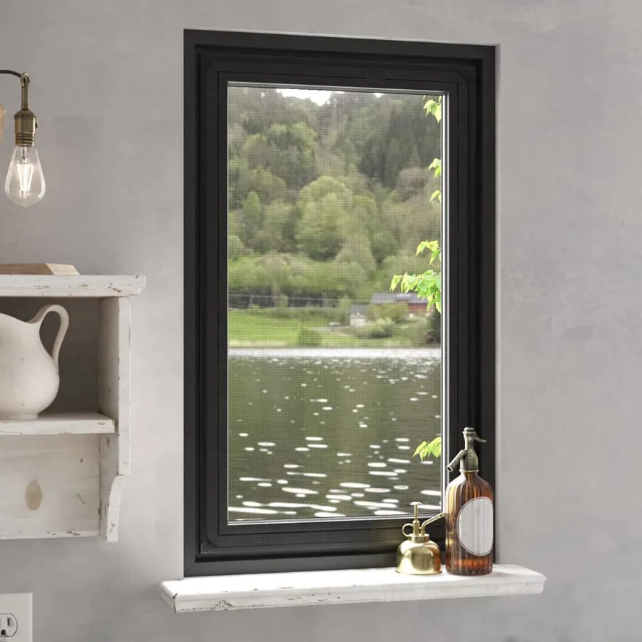 Moustiquaire magnétique pour fenêtres anthracite 80x140 cm