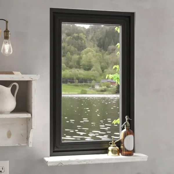 Moustiquaire magnétique pour fenêtres anthracite 80x140 cm