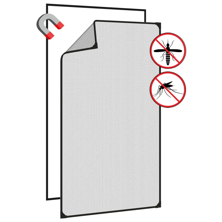 Moustiquaire magnétique pour fenêtres anthracite 80x140 cm - 4