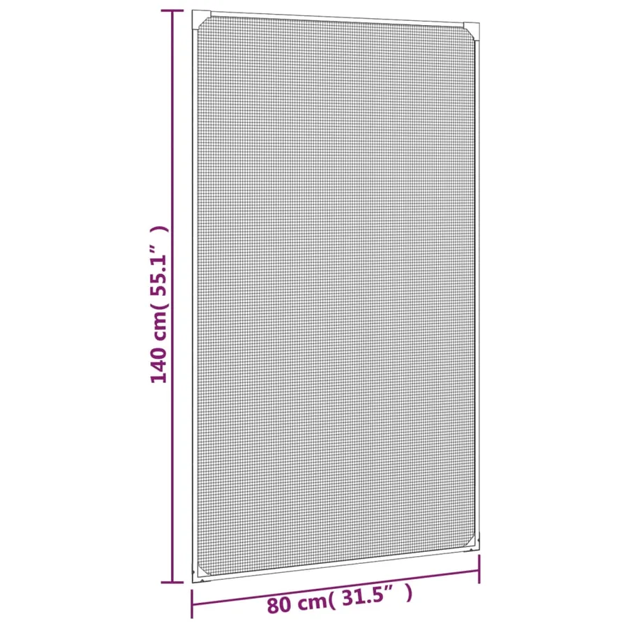 Moustiquaire magnétique pour fenêtres anthracite 80x140 cm - 8