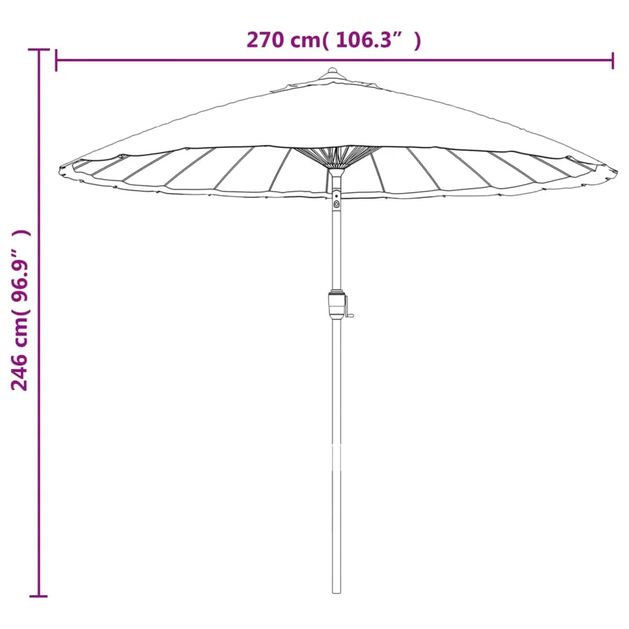 Parasol d'extérieur avec mât en aluminium 270 cm rouge bordeaux - 8