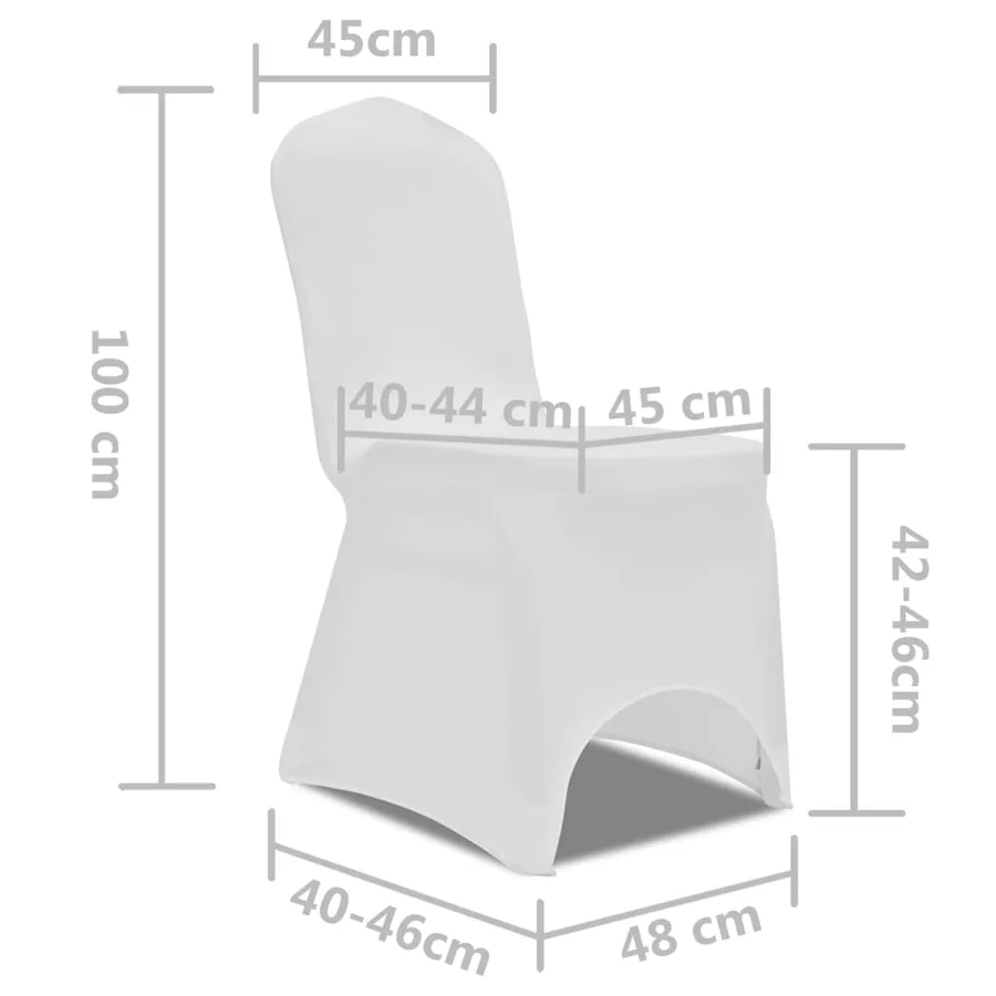 Housse blanche extensible pour chaise 50 pièces - 7