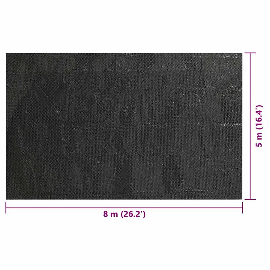 Film solaire de piscine PE rectangulaire flottant 8x5 m Noir - 6