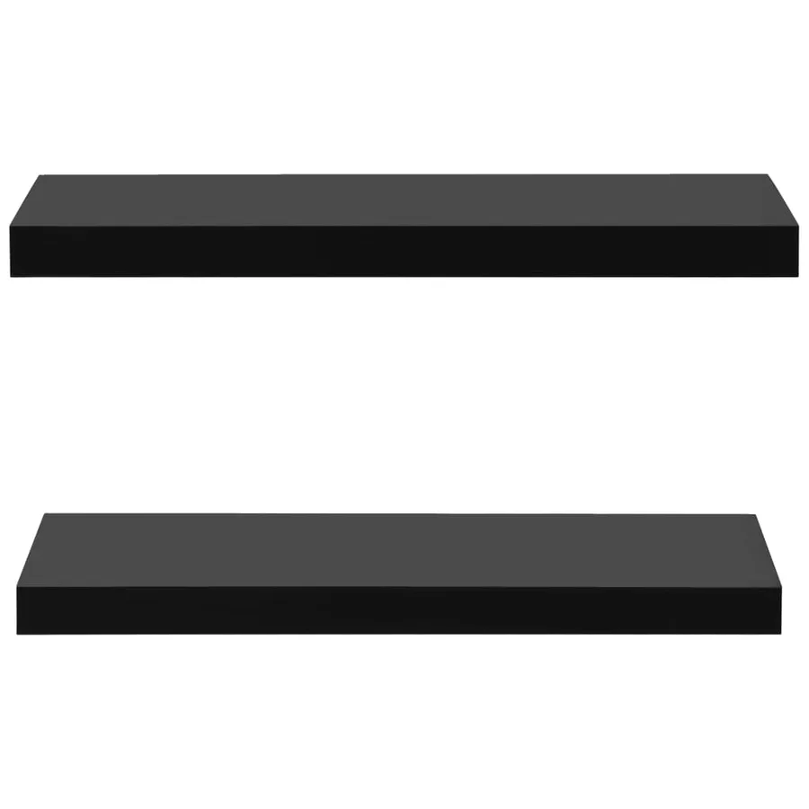Étagères murales flottantes 2 pcs Noir 60x20x3,8 cm - 3