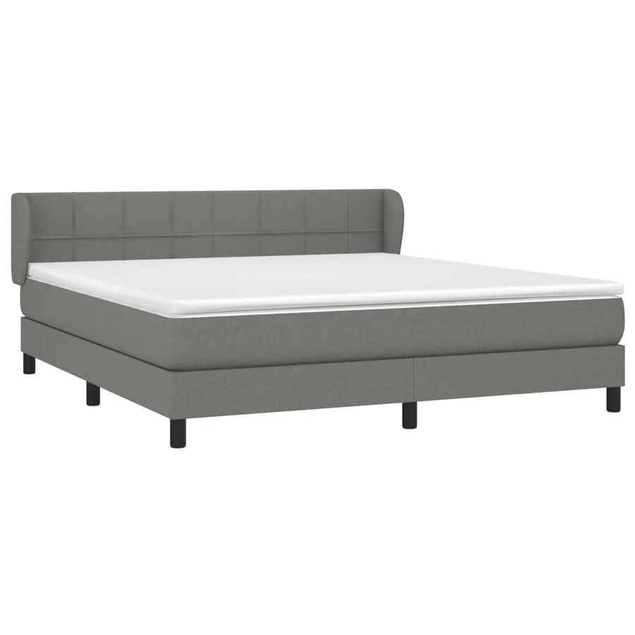 Sommier à lattes de lit avec matelas Gris foncé 180x200cm Tissu - 3